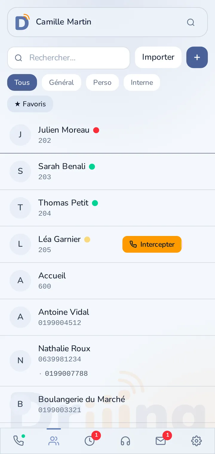 Annuaire de l’application Driiing